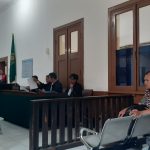 Andri Salman terdakwa kasus korupsi di BUMD Kota Bandung PD Pasar tengah menjalani sidang di Pengadilan Negari Tipikor Kota bandung