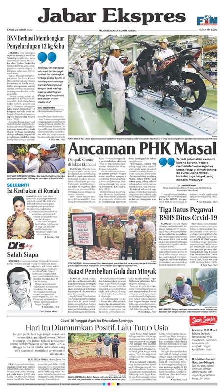 ePaper Jabar Ekspres Edisi 26 Maret 2020