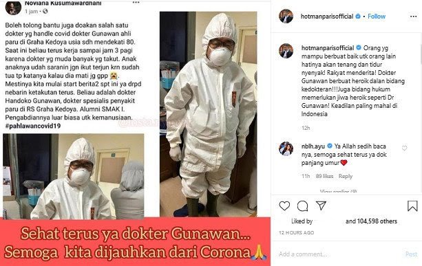 dr Handoko Gunawan Trending Topic Rela Bantu Pasien Corona, Sekarang Masuk ICU