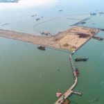 Penampakan area reklamasi Pelabuhan Patimban dari foto udara (drone) PT PP-Wika Maret lalu. YOGI MIFTAHUL FAHMI PASUNDAN