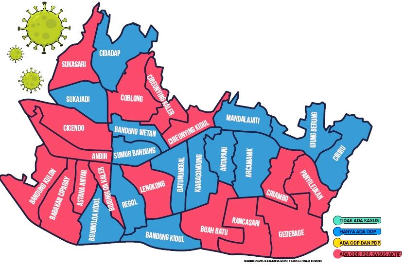16 Kecamatan di Kota Bandung Masuk Zona Merah