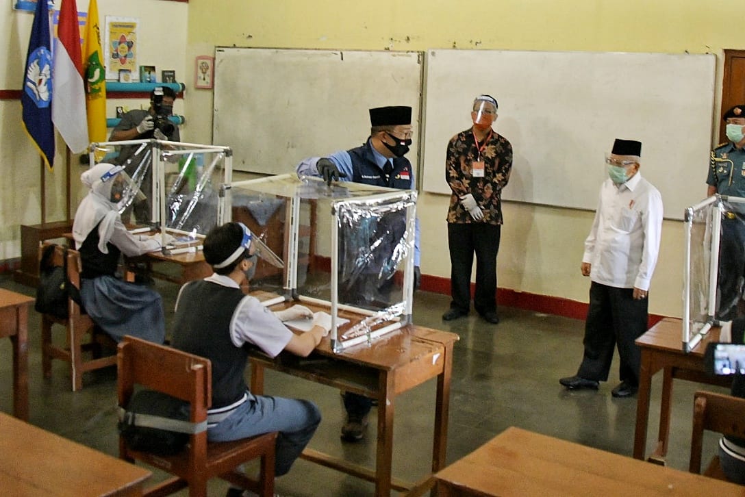 Jadi Zona Hijau, Sekolah di Kota Sukabumi Mulai Dibuka, Wapres RI Tinjau Langsung Lokasi