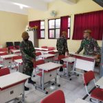 Jumat Bersih, Batalyon Arhanud 3/YBY Peduli Sarana Prasarana Pendidikan Terdampak Covid-19