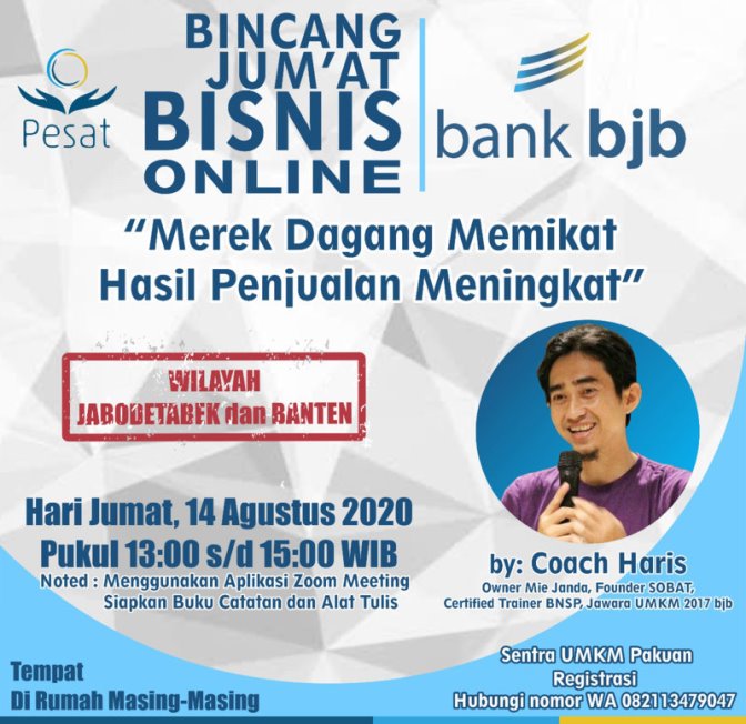 Webinar bank bjb Latih UMKM Branding Merek Dagang