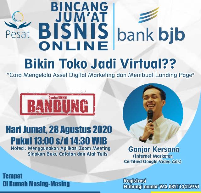 Gratis untuk UMKM Bandung, Webinar bank bjb Bedah Strategi Pemasaran Digital via Landing Page