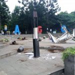 Mesin Parkir, Pot Bunga, dan Sejumlah Fasilitas Publik Rusak Oleh Demonstran Anarkis