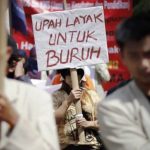 MINTA KEADILAN: Para buruh saat melakukan aksi unjuk rasa menuntut hak yang layak. (FOTO ILUSTRASI)