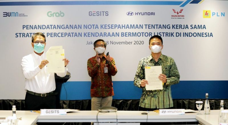 Akselerasi Kendaraan Bermotor Listrik, PLN Teken MoU dengan Hyundai, Wuling, GESITS dan Grab