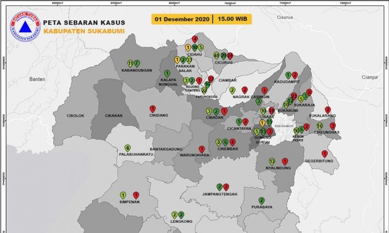 Persentase Kesembuhan Pasien COVID-19 Kabupaten Sukabumi di Atas Nasional