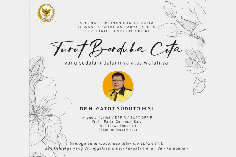 Anggota DPR RI Gatot Sudjito Meninggal Dunia Akibat COVID-19