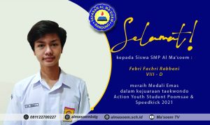 Action Indonesian Youth Student e-Poomsae & Speedkick 2021, Siswa SMP Al Ma'soem Febri Fachri Raih Medali Emas Action Indonesian Youth Student e-Poomsae & Speedkick 2021, Siswa SMP Al Ma'soem Febri Fachri Raih Medali Emas