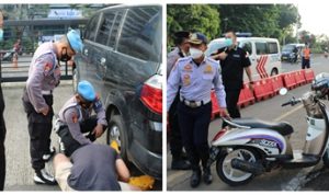 Lakukan Penertiban Parkir Liar, Petugas Gemboki Satu Unit Mobil dan Sepeda Motor