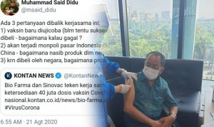 Ferdinand Ucapkan Selamat Pada Said Didu yang Kini Sudah Mau Divaksin