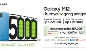 Flash Sale Samsung Galaxy M12 Dimulai Hari Ini! Harga Sejutaan, Bonus Langsung Rp300 Ribuan Flash Sale Samsung Galaxy M12 Dimulai Hari Ini! Harga Sejutaan, Bonus Langsung Rp300 Ribuan