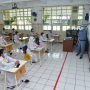 SIMULASI PTM: Hampir semua sekolah yang ada di Indonesia mulai melengkapi sarana prasarana penunjang agar sekolah bisa melaksanakan pembelajaran tatap muka yang rencananya bakal di mulai pada Juli mendatang.