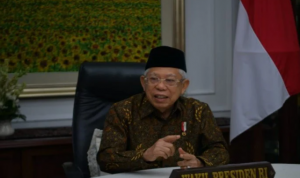 Wapres Beri Permintaan Khusus Bagi Pelaku UMKM, Ini Katanya Wakil Presiden Ma'ruf Amin berpidato pada acara Gerakan Nasional Bangga Buatan Indonesia “Kilau Digital Permata Flobamora” Nusa Tenggara Timur 2021, Jumat (18/6/2021). (Asdep KIP Setwapres)