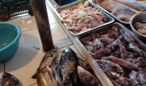 Berkurang, Stok Ikan Basah di Pasar Tradisional Cimahi Salah satu stok ikan basah yang tersedia di Pasar Atas Baru, Senin (7/6). (Intan Aida/Jabar Ekspres)