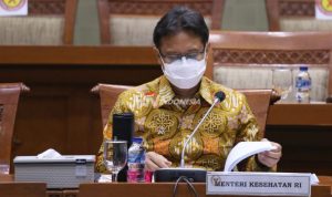 Covid-19 Mengganas, Kemenkes Siapkan 130 Ribu Kamar Menteri Kesehatan (Menkes) Budi Gunadi Sadikin saat mengikuti rapat kerja dengan Komisi IX DPR di Kompleks Parlemen, Jakarta, Senin (1/02). FOTO : Issak Ramdhani / Fajar Indonesia Network