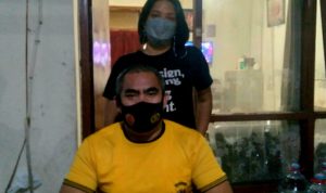 Aiptu Beni Beserta Istri tercibta yang selalu setia menemani