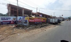 Penampakan proyek pembangunan Pasar Tagog Padalarang, KBB.