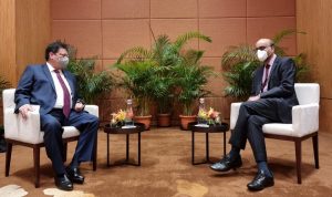 Pertemuan Menko Perekonomia Airlangga Hartarto dengan salah satu menteri dari negara Singapura untuk menjajaki peluang kerjasama