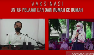 Presiden Saksikan Vaksinasi Pelajar Secara Virtual, Serentak di 14 Provinsi
