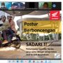 Instruktur Safety Riding DAM, Asep Wawan sedang menjelaskan konsep dasar menikung dan postur berboncengaan yang benar dan nyaman kepada peserta webinar.