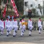 Upacara HUT RI Ke-76 di Kota Cimahi, di halaman Gedung Pemkot Cimahi, Selasa (17/8). (Intan Aida/Jabar Ekspres)