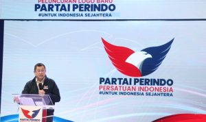 Ketua Umum Partai Perindo Hari Tanu ketika peluncuran logo baru Partai Perindo