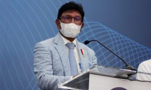 Sekretaris Jenderal Partai Nasdem Johnny G Plate menegaskan pertemuan petinggi partai politik dengan Presiden Jokowi tidak membahas mengenai reshuffle kabinet. (Dery Ridwansah/JawaPos.com)