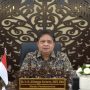 Menteri Koordinator Bidang Ekonomi Airlangga Hartarto ketika jadi pembicara pada acara pencegahan korupsi