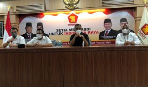 Sekretaris Jendral DPP Partai Gerindra ahmad Muzani ketika mengunjungi kantor DPD Partai Gerindra Jabar