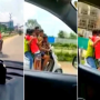 Gokil! Aksi 7 Bocah Berboncengan dalam Satu Motor Tuai Perhatian Polisi