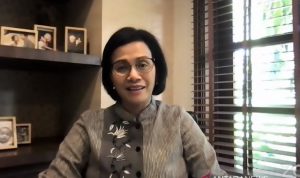 Menteri Keuangan (Menkeu) Sri Mulyani dalam diskusi daring di Jakarta, Rabu (04/08/2021). (ANTARA/Agatha Olivia)