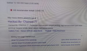 Website Dinkes Jabar Kena Hacker, Protes Penanganan Covid-19?