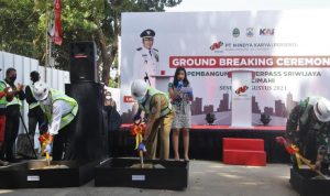 Plt. Wali Kota Cimahi Ngatiyana beserta jajarannya meresmikan pembangunan Underpass Sriwijaya, Senin (30/8)(Intan Aida/Jabar Ekspres)