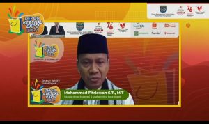 Kepala DKUM Kota Depok, M Fitriawan saat memberikan sambutan dalam acara Depok Virtual Expo 2021 (Diskominfo)