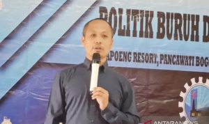 Gus Udin: Buruh di Bogor Harus Bangkit dengan Pemberdayaan Anggota Tim Percepatan Pembangunan Kabupaten Bogor, Saepudin Muhtar saat menghadiri Muscab FSPMI di Caringin, Kabupaten Bogor, Jawa Barat. (ANTARA/HO-Pemkab Bogor)