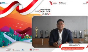 Direktur Human Capital Management Telkom Afriwandi dalam Grand Launching InnoVillage 2021 yang digelar secara virtual, Selasa (31/8). Kompetisi InnoVillage 2021 diselenggarakan sebagai salah satu cara Telkom memperbanyak talenta digital di Indonesia, dan bukti komitmen perusahaan mendukung program transformasi digital Indonesia.