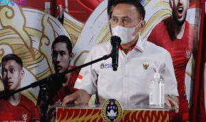 Ketua Umum Persatuan Sepak Bola Seluruh Indonesia (PSSI), Mochamad Iriawan, dalam konferensi pers silaturahmi bersama RANS Cilegon FC, Senin (3/5/2021). (youtube.com/RANS Entertainment)