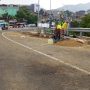 Suasana pembangunan double track pada Flyover Leuwigajah, Senin (13/9).