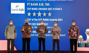 bank bjb Sabet Empat Penghargaan Sekaligus di Ajang TOP BUMD Awards 2021