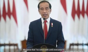 Presiden Sampaikan Sikap Terkait Perkembangan Dunia, Sebut Diskriminasi Vaksin Masih Terjadi Tangkap layar Presiden Joko Widodo dalam Sidang Majelis Umum Ke-76 Perserikatan Bangsa-Bangsa (PBB), Kamis (23/9/2021). ANTARA/Desca Lidya Natalia