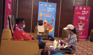 Selama PON XX Papua, Kominfo Sediakan Pijat Gratis di Media Center Klaster Jayapura Suasana di ruang relaksasi di Media Center PON XX Papua, Grand Allison, Sentani Jayapura, Senin (4/9/2021) (ANTARA/Agus Wira Sukarta)