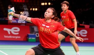 Greysia Polii/Arpiyani Rahayu saat berlaga melawan Jerman pada penyisihan Grup A Piala Uber 2020. (BWF/Badminton Photo)