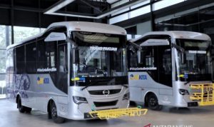 Bus Kita Trans Pakuan di Karoseri Laksana di Semarang, Jawa Tengah, Jumat (29/10/2021). (ANTARA/Pemkot Bogor)