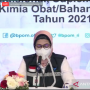 Deputi Bidang Pengawasan Obat Tradisional, Suplemen Kesehatan, dan Kosmetik Badan Pengawas Obat dan Makanan (BPOM) RI Reri Indriani berbicara dalam Konferensi Pers Public Warning Obat Tradisional, Suplemen Kesehatan, dan Kosmetik di Jakarta, Rabu (13/10/2021). (ANTARA/Martha Herlinawati Simanjuntak)