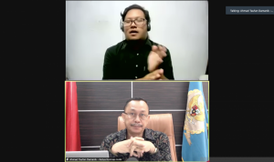 Tangkapan layar ketika Ketua Komisi Nasional Hak Asasi Manusia (Komnas HAM) Ahmad Taufan Damanik menyampaikan paparan dalam konferensi pers bertema “Hukuman Mati Puncak Tertinggi Kekerasan Berbasis Gender terhadap Perempuan: Hapuskan Demi Keadilan dan Pemulihan Perempuan!” yang disiarkan secara langsung di kanal YouTube Komnas Perempuan, Senin (11/10/2021). (ANTARA/Putu Indah Savitri)