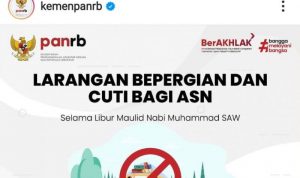 Screenshoot larangan bepergian dan cuti bagi ASN (ANTARA/Instgram/@kemenpanrb)