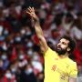 Selebrasi pemain Liverpool Mohamed Salah setelah cetak gol dalam pertandingan Grup B Liga Champions lawan Atletico Madrid di Wanda Metropolitano, Madrid, Spanyol pada 20 Oktober 2021. ANTARA/REUTERS/SERGIO PEREZ